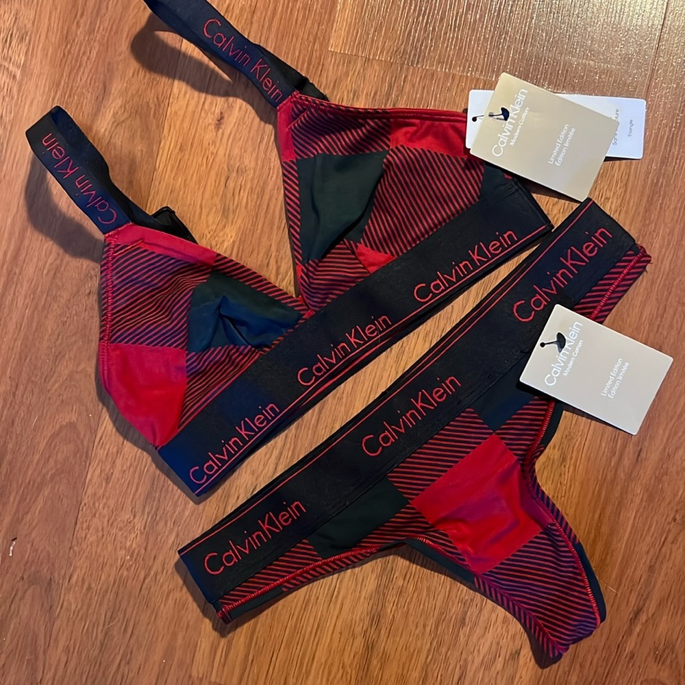 New Black & Red Unlined Bra and thong set